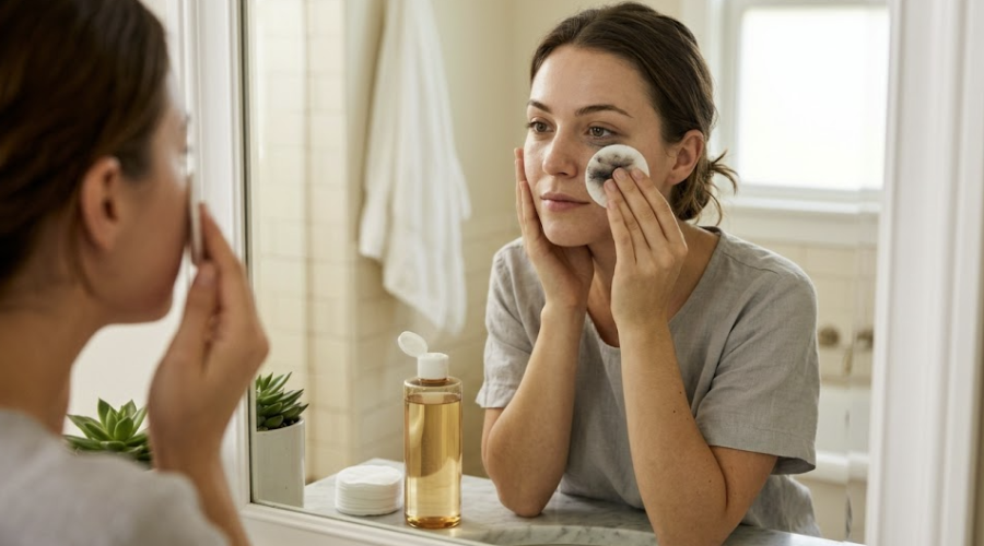 Démaquillage au nettoyant micellaire